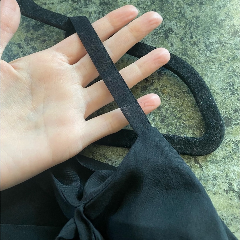 90s Slinky Black Spaghetti Strap Top - Picture 6 of 7